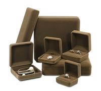 Coffret à bijoux en velours kaki 7 pièces avec volet métallique et doublure flanelle for bagues de fiançailles, colliers bracelets