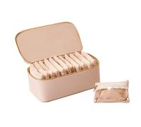 Coffret à bijoux grande capacité avec 12 pochettes en velours, organiseur de bracelets et colliers haut de gamme avec affichage transparent Emballage cadeau(Ivory)