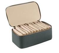 Coffret à bijoux grande capacité avec 12 pochettes en velours, organiseur de bracelets et colliers haut de gamme avec affichage transparent Emballage cadeau(Dark green)