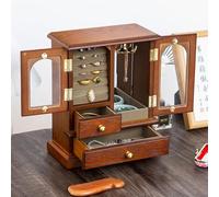 Coffret à Bijoux Haut de Gamme en Bois Massif pour la Maison connectée - Design rétro Chinois à Plusieurs Niveaux, Grande capacité de Rangement pour Collie