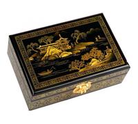 Coffret À Bijoux Pékin - Bois Laqué Et Miroir