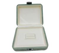 Coffret à bijoux vert menthe, avec doublure brossée, for bagues, pendentifs, boucles d'oreilles et perles. Rangement de bijoux(12.5 * 14.5 * 7CM)