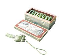 Coffret à bijoux vintage en brocart chinois, organiseur de bracelets en satin Song Jin à motif bambou avec sachet de parfum, boîte traditionnelle Rangement de bijoux(23 * 11 * 8cm)