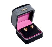 Coffret à bijoux vintage en velours, organiseur de bijoux en similicuir for bagues, colliers, boucles d'oreilles et bracelets avec doublure en flanelle Emballage cadeau(Grey,5.8 * 6.7 * 6.7cm)