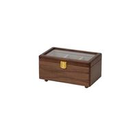 Coffret A Boucles D'oreilles Présentoir À Bijoux En Bois Noyer, Boîte Rangement Montre Avec Doublure Velours, Cadeau Massif 1/2/3/5/7 Grilles, Boîtes Coffret A Bagues(3 Grid Watch Box)