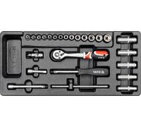 Coffret Ã cliquet 1/4 pouce 3,5-14 mm 25 piÃ¨ces dans un insert de tiroir YATO