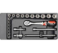 Coffret Ã cliquet 3/8 pouce 6-22 mm 22 piÃ¨ces insert de tiroir YATO YT-5542