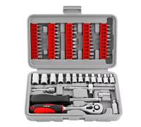 Coffret a cliquet dents et douilles Jeu De Clés À Douille De 1/4 Pouces 68 Pièces Ensembles D'outils Manuels Boîte À Outils Mécaniques Embouts Tournevis À Cliquet Outil De Réparation Automobile