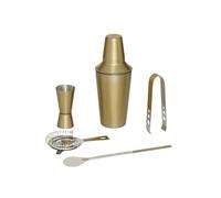 - Coffret à Cocktails 5 pièces "Gold" 19cm Doré