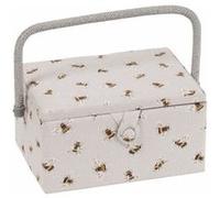 Hobby Gift Boîte de rangement de couture moyenne en bois/tissu, Abeille