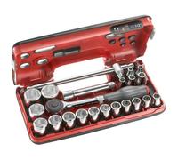 Coffret de clé à cliquet manche rotatif DBOX FACOM S.360DBOX4PB avec douilles 1/2'' 6 pans (22 pièces)