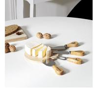 Cook Concept – Coffret de fromage KU6548 – 4 couteaux inox et planche en bois – Naturel