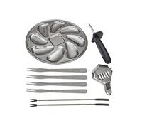 Coffret à huîtres 9 pièces en acier inoxydable - -