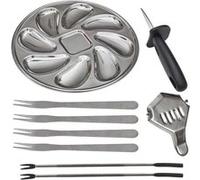 Coffret à huîtres 9 pièces en acier inoxydable - - ALTOBUY Gris