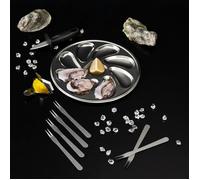 Coffret à huîtres - COOK CONCEPT - 9 pièces - Acier inoxydable - Plateau en bois - Élégant et pratique