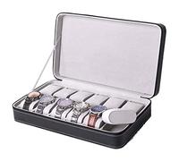 Coffret à Montres Boîte à Montres Support Montre Montre Affichage Boîte De Rangement Voyage Portable Léger Élégant En Cuir PU Zipper Montre Boîte Affichage Montres Rangement Montre Boite Montre ( Colo