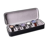 Coffret à Montres Boîte à Montres Support Montre Montre Affichage Boîte De Rangement Voyage Portable Léger Élégant En Cuir PU Zipper Montre Boîte Affichage Montres Rangement Montre Boite Montre ( Colo