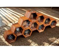Coffret à montres en bois pour homme - Coffret de luxe à 10 compartiments en nid d'abeille | Présentoir en bois de palissandre foncé et verre, coffret de présentation pour montres en bois pour homme