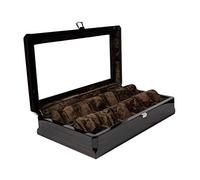 Coffret à montres pour homme, 12 emplacements, en bois massif, boîte à bijoux, boîte de rangement, présentoir, grand support durable, doublure en velours doux et plateau en verre noir, 38 x 20 x 7,6
