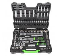 Coffret à outils 108 pièces avec douilles hexagonales 1/4" et 1/2" finition zing