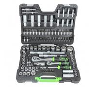 Coffret à outils 113 pièces avec douilles 12 pans 1/4" et 1/2" finition zinguée