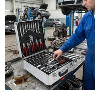 Coffret à outils DIY 899 pièces - Valise à outils à 4 tiroirs - Kit d'outillage polyvalent pour la maison avec coffre à outils sur roulettes - Pour l'entretien, le jardinage (Argent)