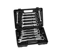 Coffret à Outils Jeu de clés à cliquet 12 pièces 8 - 22 mm engrenage 72 dents noir