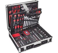 Coffret à outils ViGOR V2542 I Coffret à outils de 143 pièces, rempli de clés à pipe et de clés mixtes avec de nombreux profils d'utilisation, y compris jeu d'embouts, marteau et pinces'.