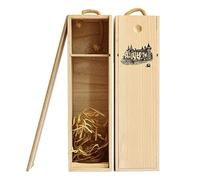 Coffret à vin en bois, porte-bouteille en bois pour une bouteille d'alcool avec poignée