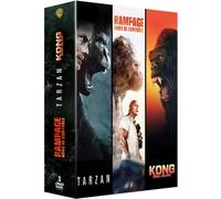 Coffret Action Grands Singes - Collection De 3 Films - Rampage - Hors De Contrôle + Tarzan + Kong - Pack