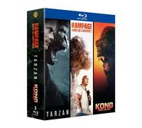 Coffret Action Grands Singes - Collection De 3 Films - Rampage - Hors De Contrôle + Tarzan + Kong - Pack - Blu-Ray