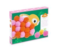 Djeco Collage de pompons – Animaux et ronds pompons