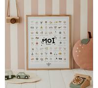 Coffret affiche à tamponner Moi je sais + porte affiche en bois