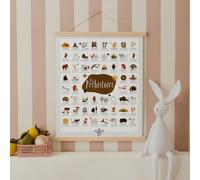 Coffret affiche les grandes dates de La Préhistoire + porte affiche en bois