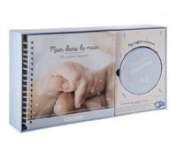 Coffret album de naissance empreintes pieds et mains garçon