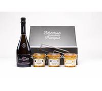 Coffret Ametzondo - Relais Gourmet | Trio de Foies Gras Entiers 200 g (Nature, Truffe, Sauternes) avec Accompagnement Festif & Lyre | Artisanal Français | Sans Conservateurs, Additifs ni Colorants