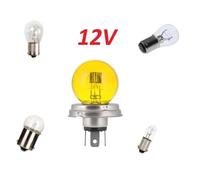Coffret Ampoule 12v Jaune Voiture Moto Ancienne : P45t R2 + 21/5w Bay15d + 21w Ba15s + 4w Ba9s + 5w Ba15s