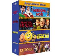Coffret Animation 4 films – Mission : Noël, Monster House, Le Monde secret des Emojis, L'Étoile–DVD