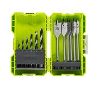 Coffret antichocs empilable RYOBI 12 accessoires de perçage bois RAK12SWD