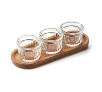 Coffret apéro 3 verrines 10 cl+plateau bois La Rochère