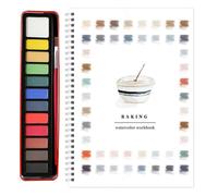 Coffret aquarelle débutant - DEMA - 12 tubes de peinture - Pinceaux inclus - Cahier d'exercices