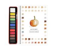 Coffret aquarelle pour débutants - 12 peintures + pinceaux - Cahier d'exercices d'aquarelle - Livre de coloriage aquarelle spécial