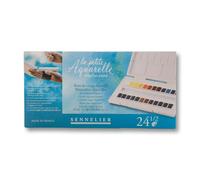 Coffret aquarelle Sennelier La Petite Aquarelle 24 couleurs, demi-godets, multicolore