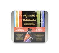 Coffret aquarelle Sennelier pour artistes fran ais, tubes de 10 ml, coffret 6 couleurs iris es et m talliques