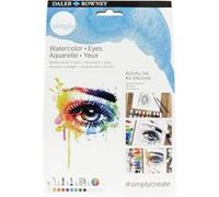 Coffret aquarelle - Thème les yeux - 9 tubes + 3 pinceaux + modèles - Daler Rowney