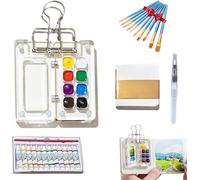 Coffret aquarelle Tobios, un coffret aquarelle de poche comprenant des pinceaux, un carnet de croquis et 12 couleurs de peinture, idéal pour les artistes, les amateurs et les passionnés de peinture.