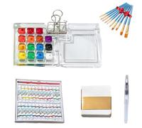 Coffret aquarelle Tobios, un coffret aquarelle de poche comprenant des pinceaux, un carnet de croquis et 12 couleurs de peinture, idéal pour les artistes, les amateurs et les passionnés de peinture.
