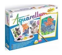 Coffret aquarellum junior chatons 4 tableaux magiques - peinture