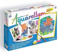 Coffret aquarellum junior chatons 4 tableaux magiques - peinture - nouveau modèle