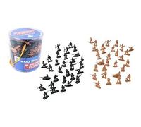 Coffret armée - 400 petits soldats - Marron et vert - 3.5 cm - Pour enfants à partir de 3 ans
